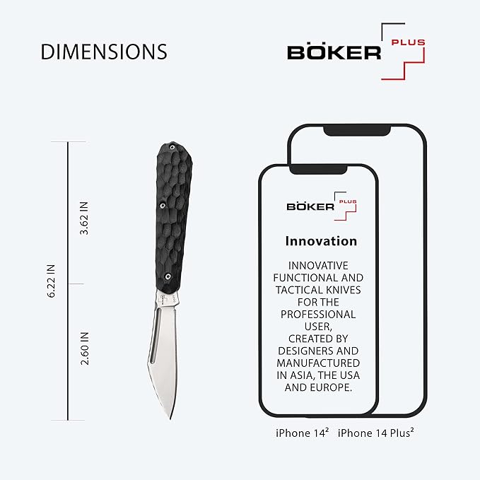 Boker Plus Koteyka - two-handed pocket knife with G10 handle scales - outdoor folding knife with D2 blade - 2-hand knife