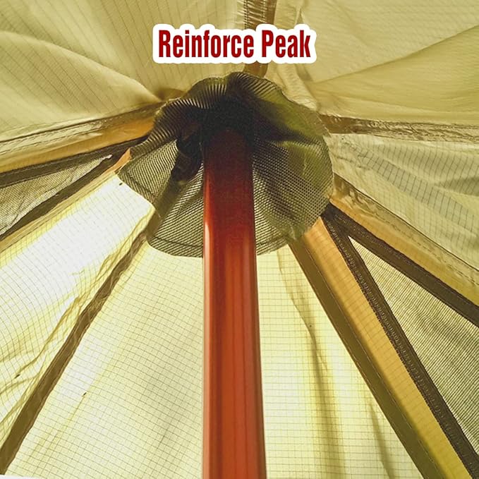 PRESELF 2-3 Person Tipi Hot Tent Version2 with Stove Jack, for Hunting Bushcraft, Lightweight, Standing Room, Teepee Backpacking Camping Hiking