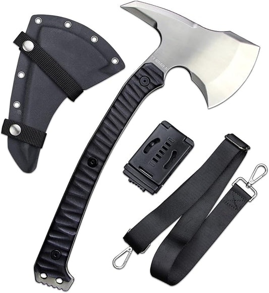 Storm Tactical Tomahawk - Multi-Tool Hammer Head Survival Axe with Hammer - Tactical Gear with Included K-Sheath and Straps (White)