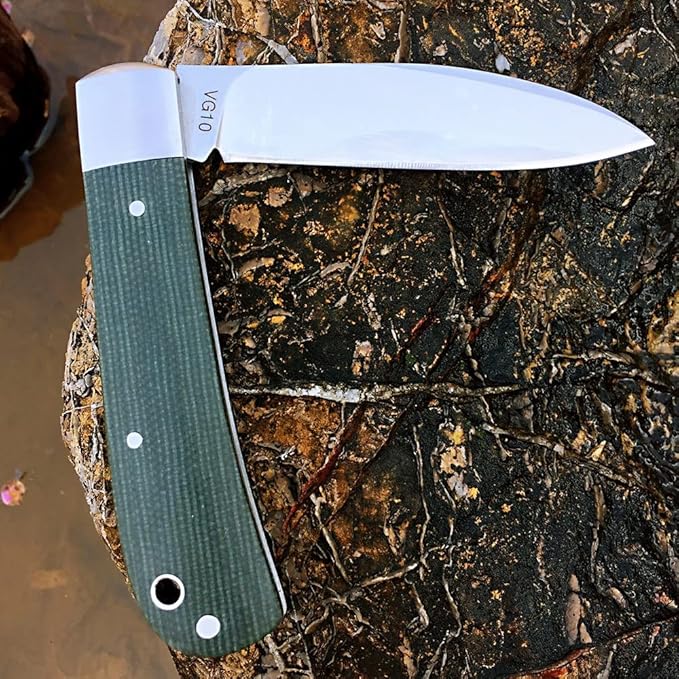 Brother 1510 VG10 Blade Knife Mircarta Grips Slip Joint Pocket Knife â€¦