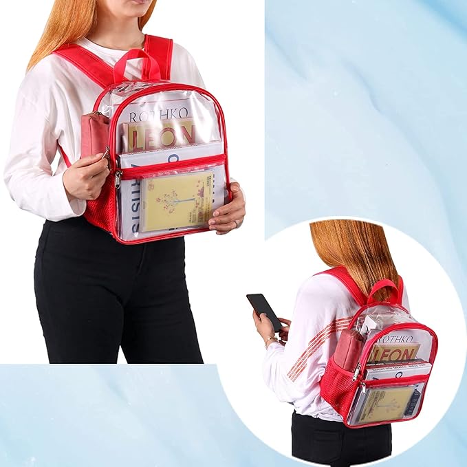 USPECLARE Clear Backpack for Stadium Approved 12×6×12, Water proof Clear Bag for Stadium Events and Concert Work Sport Event