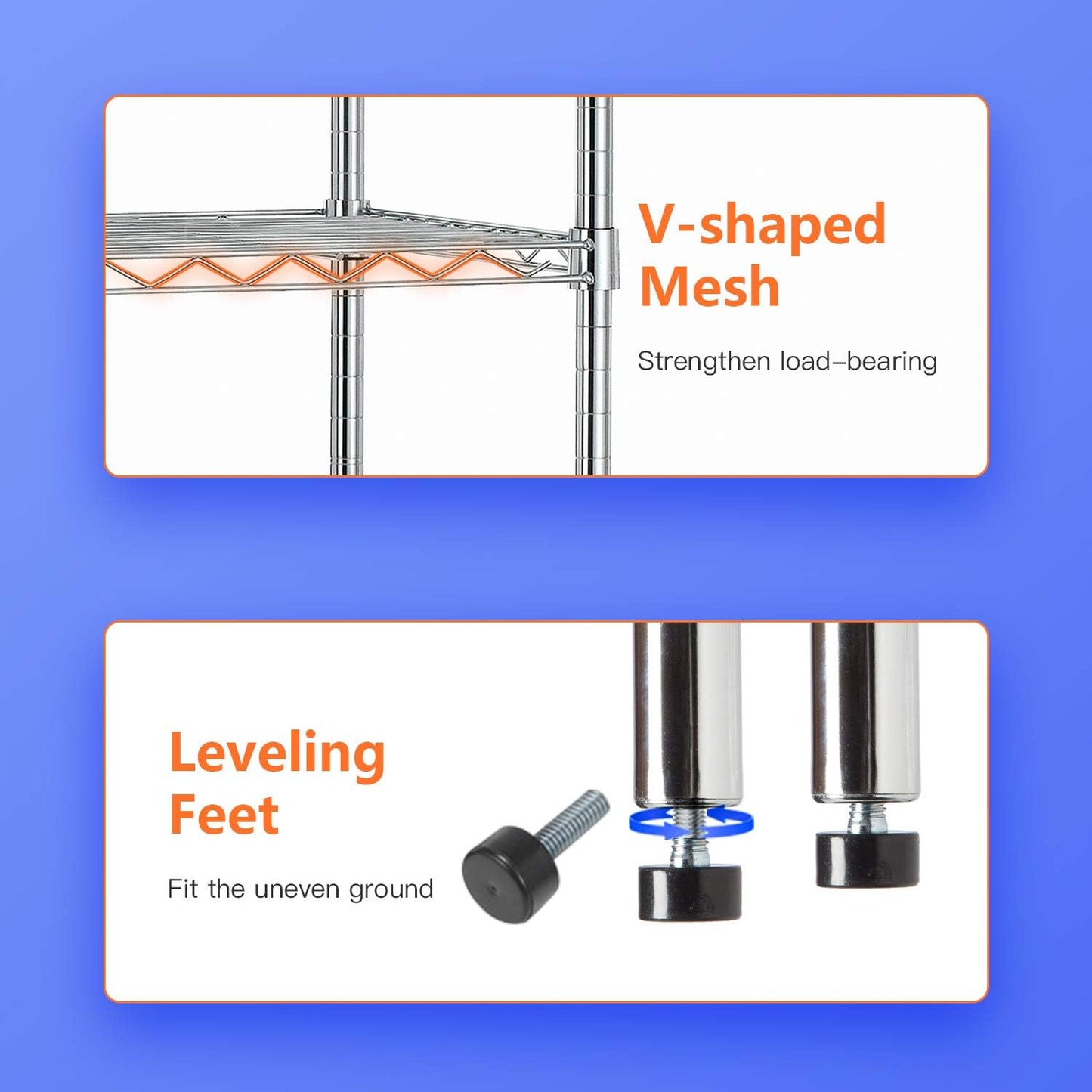 14" D×36" W×54" H Commercial Wire Shelving Unit Metal Shelf with 4 Tier Adjustable Layer Rack Strong Steel for Restaurant Garage Pantry Kitchen Garage，Chrome