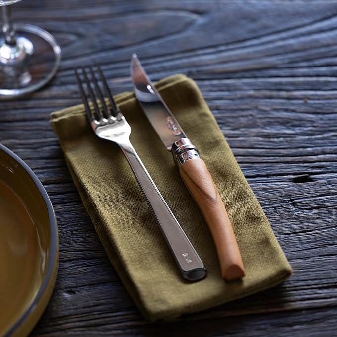 Opinel Effile Slimline Series Folding Fillet Knife – Slim Blade Folding Knife, Virobloc Locking Collar, Sustainably Harvested Wood Handles, Updated Blade Profile (Olivewood/No.10)