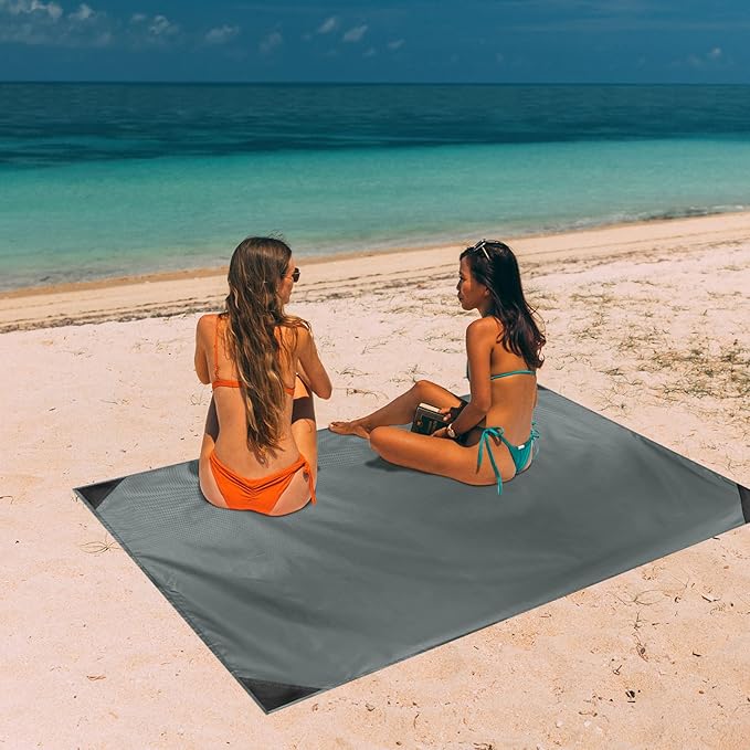 Odoland Beach Blanket Picnic Blanket, SandProof Waterproof Outdoor Pocket Blanket with Portable Bag, Foldable Lightweight Sand Free Quick Drying Beach Mat for Hiking Camping Picnics Travel Concert