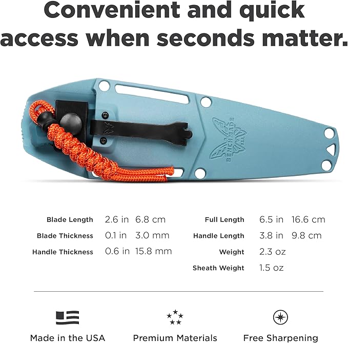 Benchmade - Intersect Outdoor Knife with Depth Blue Santoprene Handle (18050)