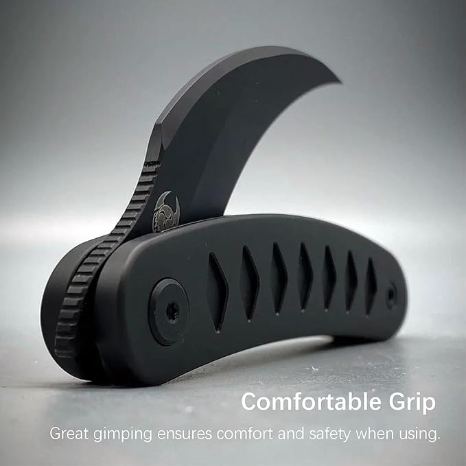 Knife Kage Front Flipper Knife,M390 Stonewashed Pikal Knife,Titanium Handle Pocket Knife Outdoor Folding Knife with Leather Sheath(Blue & Leather Sheath)