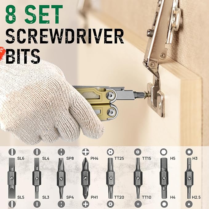 BIBURY Multitool Pliers Pro BI2045, Foldable Multitools with Replaceable Wire Cutters and Saw, Stainless Steel Multi Tool w/Upgraded Scissors and Screwdriver Set, Ideal for Camping, Fishing, Survival