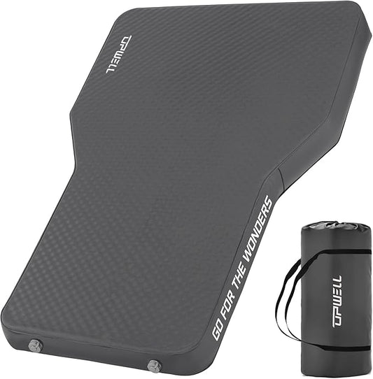 UPWELL Self Inflating Sleeping Pad Truck Camping Thick Mattress for Tesla Model Y Solid Foam 4 Season Car Bed Mattress Portable Roll Up Bed Grey