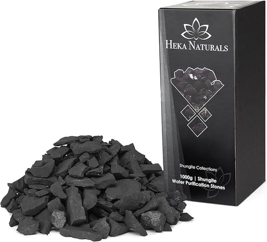 Shungite Water Chips | Water Filter Crystals for Drinking Water, Ideal for Water Purification, Healing Crystals, Home Decor, Great for Use As a Water Filter with Your Camping Gear (1000g)