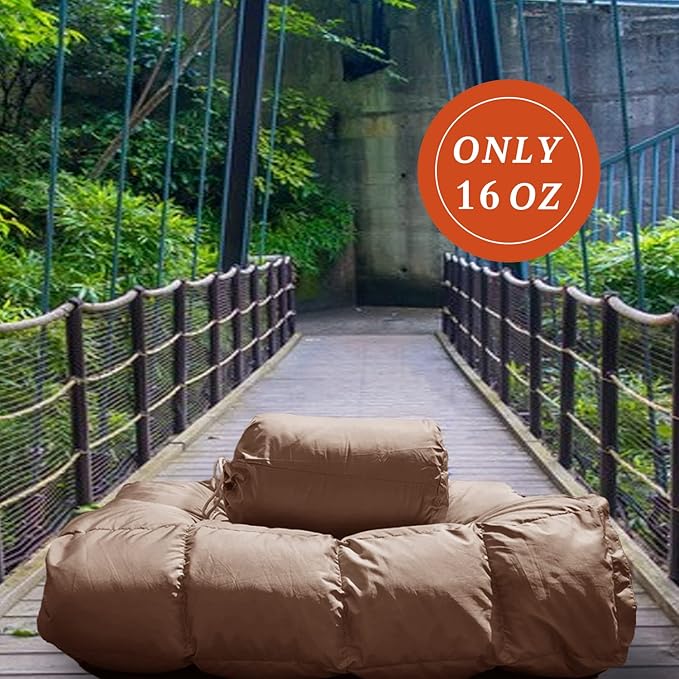 Down Camping Blanket,Puffy Down Blanket Packable Lightweight Down Throw Quilt Water-Resistant Outdoor Travel Blanket for Camping,Hiking,Stadium,Picnic,Car 50x77''Brown