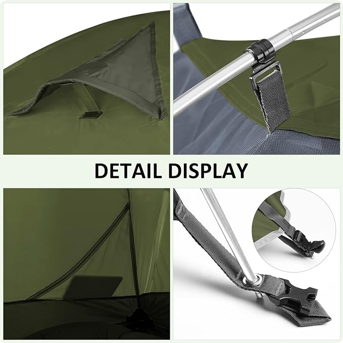 Bessport Camping Tent 1/2 Person Tent Waterproof Two Doors Backpacking Tent Easy Setup Lightweight for Outdoor, Hiking Mountaineering Travel