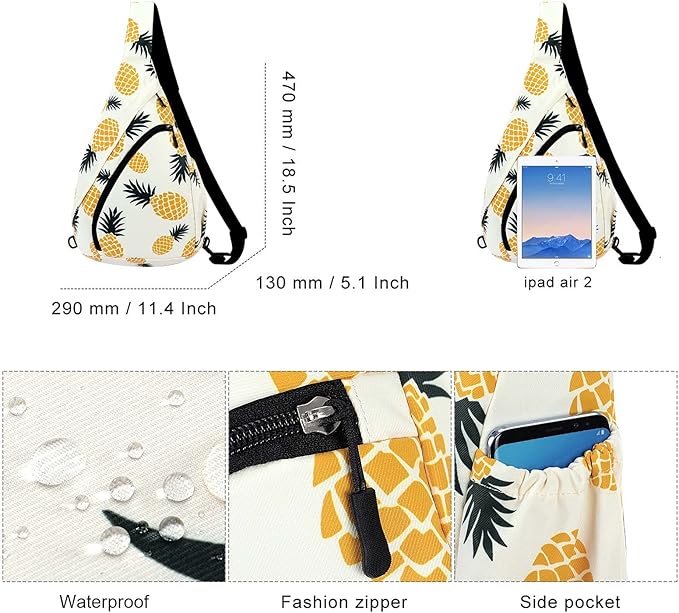 HUA ANGEL Crossbody Sling Bag for Men & Women Lightweight Waterproof Chest Shoulder Bag for Travel Hiking & Everyday Use