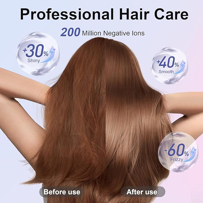 Hair Dryer, XSOOH 110000 RPM High-Speed Brushless Motor Travel Portable Blow Dryer for Curly Straightener Hair, Professional Quiet Small Negative Ionic Hair Dryer with Diffuser and Nozzle