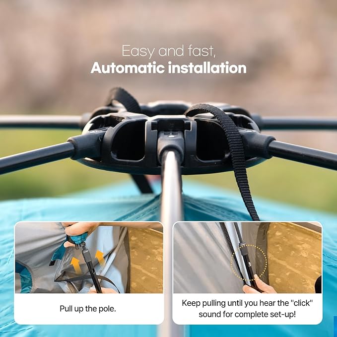 Instant Tents for Camping, 2-3 Person Pop Up Camping Tent, 60s Easy Setup Waterproof Dome Tent for Camping Beach Outdoor Travel