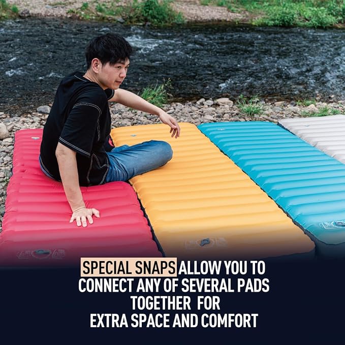 ZOOOBELIVES 3D Wrapping Inflatable Camping Sleeping Pad with Built-in Pump, Extra Thick and Wide, Ultimate Comfortable Compact Camp Air Mat for Tent, Car Traveling and Backpacking - Airlive2000X