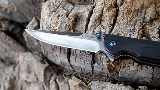 Camillus 19392 Keto Titanium Bonded 420 Stainless Steel Drop-Point Folding Knife with 3" Blade and Pocketclip, 8" Length