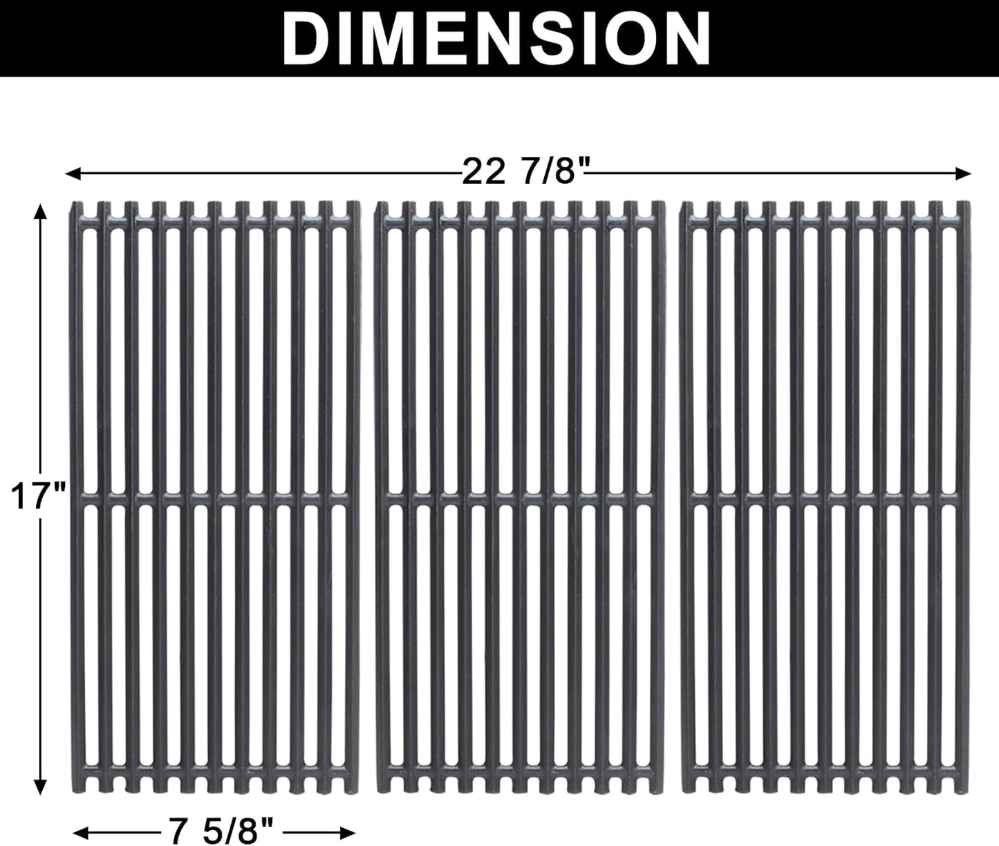 17" Cast Iron Grill Grates for Charbroil Commercial Infrared G466-0025-W1, Grate Replacement Parts for Charbroil 463242515 466242515 466242615 463242516 463243016 466242516 463367016