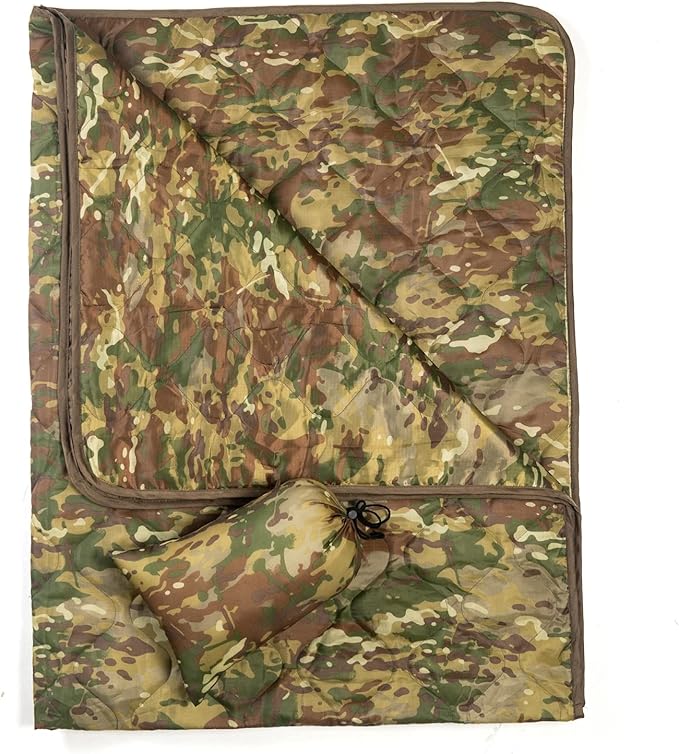 Poncho Liner Military Woobie Outdoor Camping Woobie Blanket for Travel, Beach, Grass, Picnic, Car Emergency, Outdoor, Survival