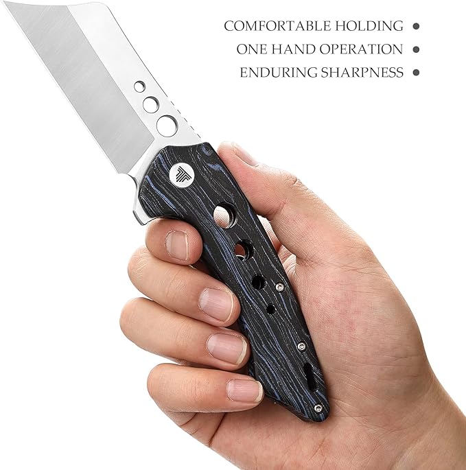 Pocket Folded Knife for Men,Clip EDC Hunting Folding Knives & G10 Handle,3.7" 154CM Steel Survival Knife for Hiking Camping,Flipper Opening,Ball Bearings Pivot,Mensae-03BB with Gift Box