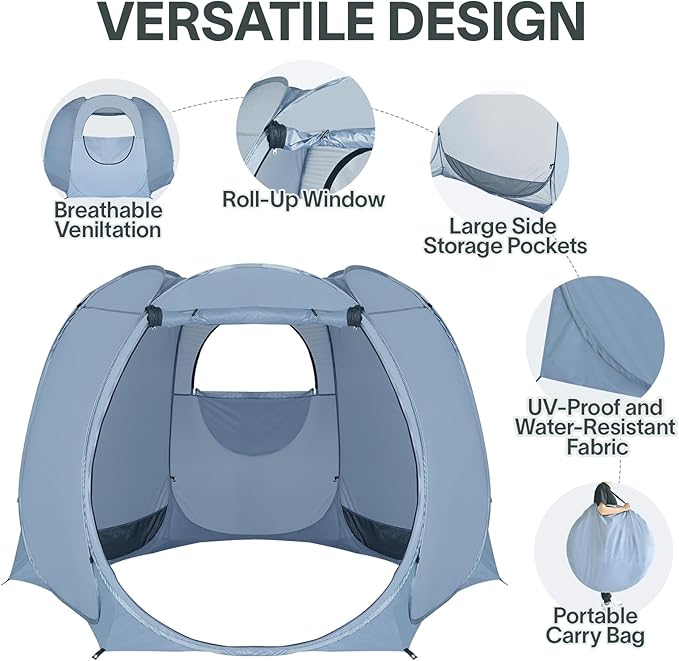 Alvantor Pop Up Screen Tent House Room Instant Outdoor Camping Canopy Sun Shelter Gazebo for Patio, Backyard & Deck, Privacy Tent(2-10 People, 8'x8' 10'x10' 12'x12')