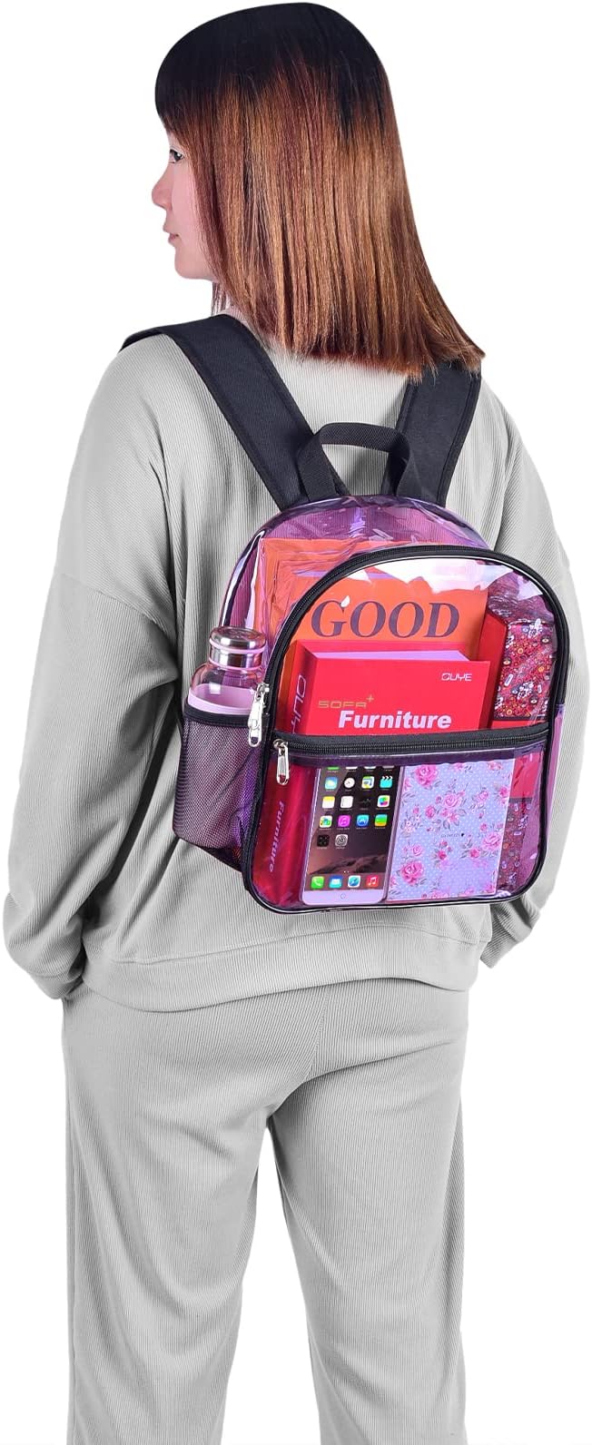 USPECLARE Clear Backpack for Stadium Approved 12×6×12, Water proof Clear Bag for Stadium Events and Concert Work Sport Event