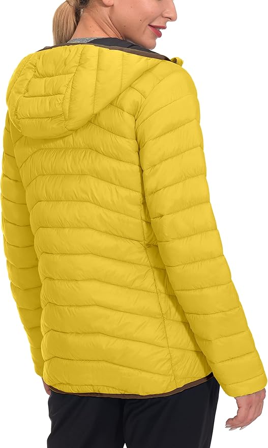 Little Donkey Andy Women's Packable Lightweight Puffer Jacket Hooded Windproof Winter Coat with Recycled Insulation