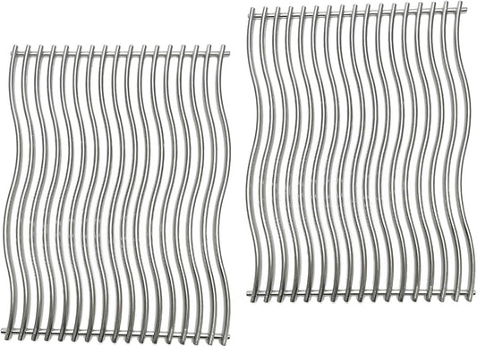 17-3/4" Stainless Steel 2 Waved Cooking Grids Grates Replacement Parts for Napoleon Prestige 500, Pro 500, LEX 485, Gas Grill S83011