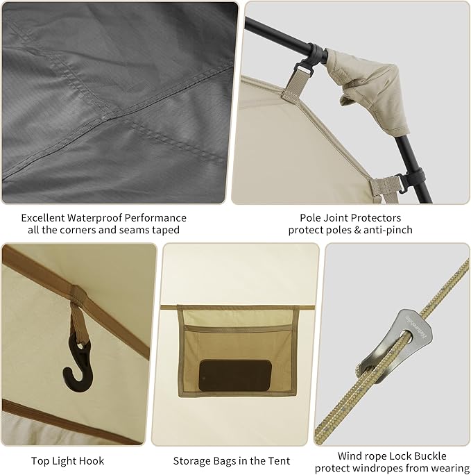 Naturehike Village Camping Tent,4/6/8 Person Tents for Camping, 60S Easy Setup Instant Tent for Family Camping, Car Camping