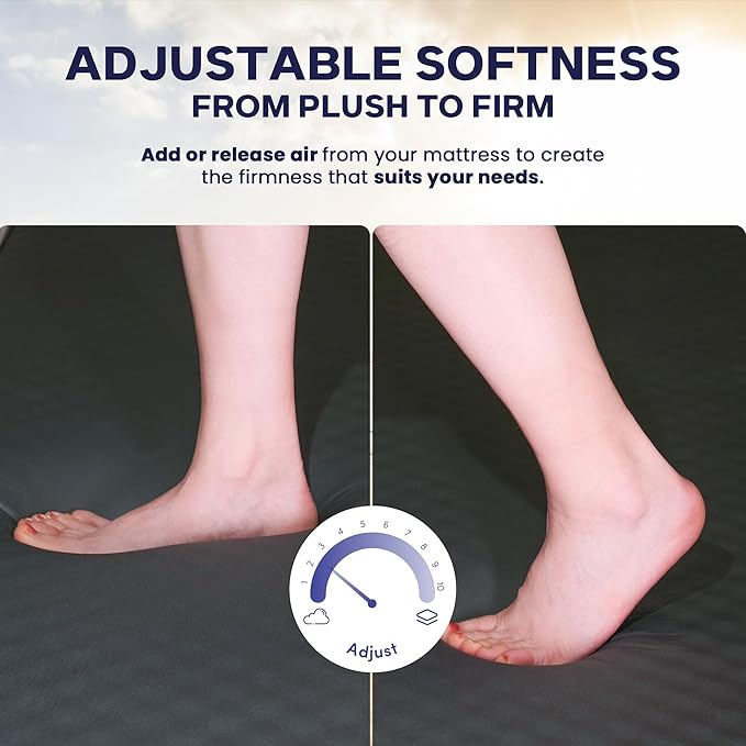 Tesla Model Y Camping Air Mattress with Foam, 4.3" Thick Self Inflating Sleeping Pad with Air Pump, Solid Foam, 4 Seasons