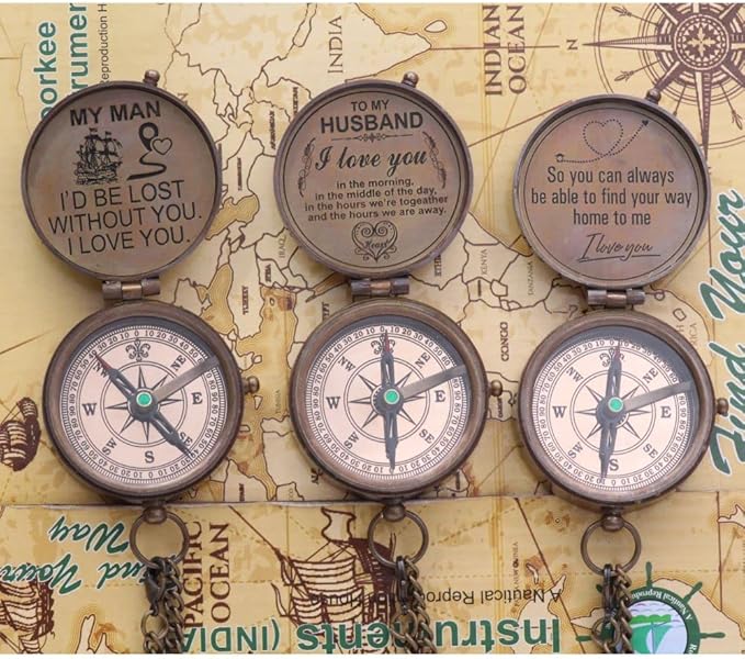 So You Can Always Find Your Way Back Home, Brass Compass Engraved Gifts for Men, Bronze Gifts for Men, Romantic Gifts for Him/Her, Keepsake Gifts for Husband, Personalized Gifts for Men