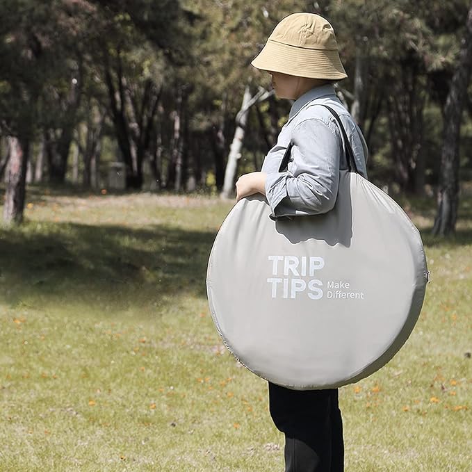 TRIPTIPS Pop Up Shower Tent with Mesh Window, Portable Toilet Privacy Tent, 6.9 FT, Removable Rain Cover/UPF 50+