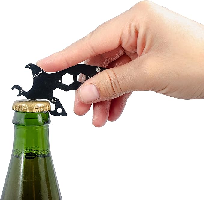 PMR-EXPORTS | Multitool Keychain (Eagle & Key) Two Pack Multitools Eagle Key Good for Adults Teens Men or Woman Multi-tool mechanic Unexpected defense against raiders stealers, Charcoal Gray, 5x5x.25