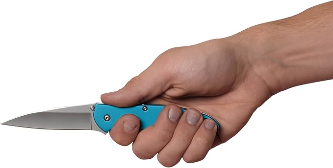 Kershaw Leek Teal EDC Pocketknife, 3" Sandvik 14C28N Steel Blade, Assisted Opening Folding Knife, Dual Lock System