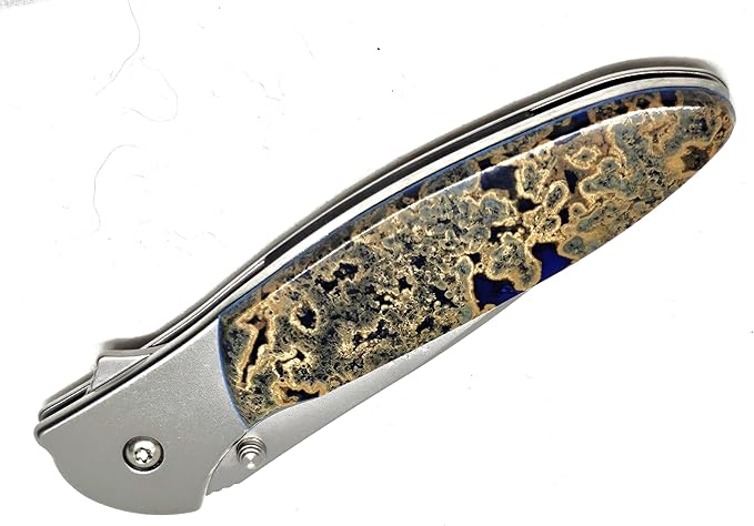 Hot Springs Blue Handle on Ken Onion Designed Leek with Plain Blade