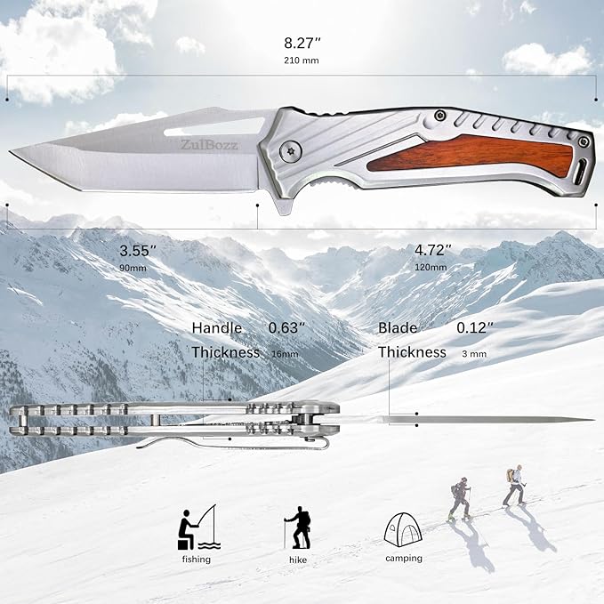 Pocket Knife - EDC, Tactical Knife with Clip, Folding Knife for Camping Hiking, Spring Assisted Knife, Survival Knife for Emergency Rescue Situations, Home Improvements, Gifts for Men & Women