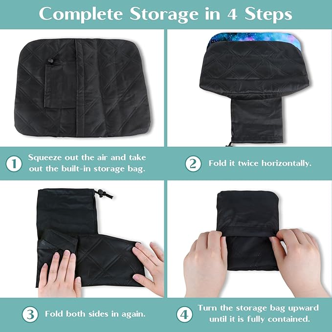 Inflatable Camping Pillow, Patterned Travel Backpacking Pillow, Lightweight & Portable Hiking Beach Pillow, Travel Camping Essential Accessories for Adult & Kids