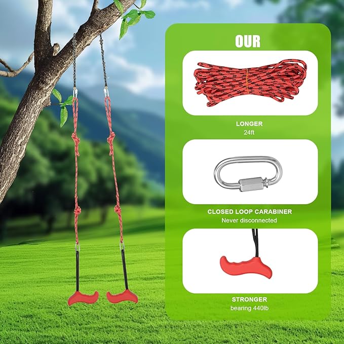 NIUBIDALA Rope Saw, High Reach Tree Limb Hand Chain Saw 53 Inch, 68 Sharp Teeth Blades on Both Sides,Narrow chain NOT stuck.