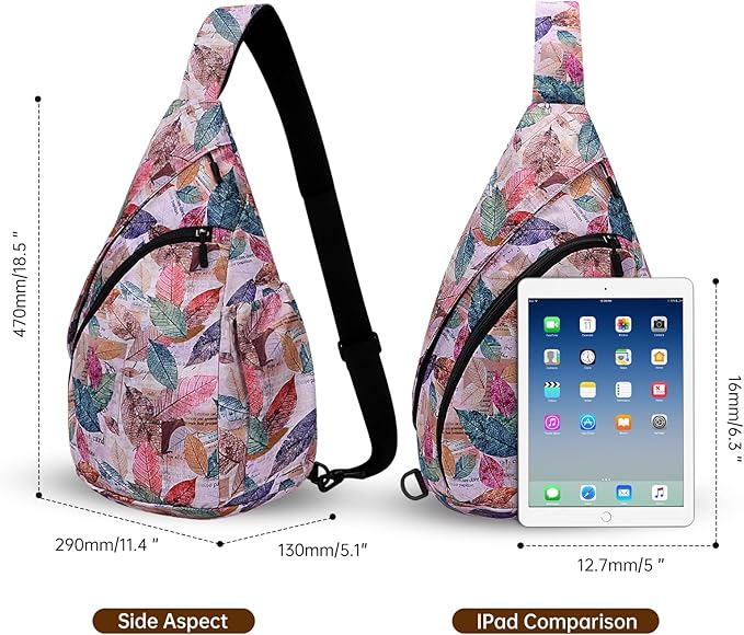HUA ANGEL Crossbody Sling Bag for Men & Women Lightweight Waterproof Chest Shoulder Bag for Travel Hiking & Everyday Use