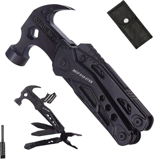 Gifts for Dad from Daughter Son,All in One Survival Tools Hammer Multitool Camping Accessories,Birthday Father's day Christmas Thanksgiving day Valentine's day Gift Ideas for Men Father Him,ATH-802