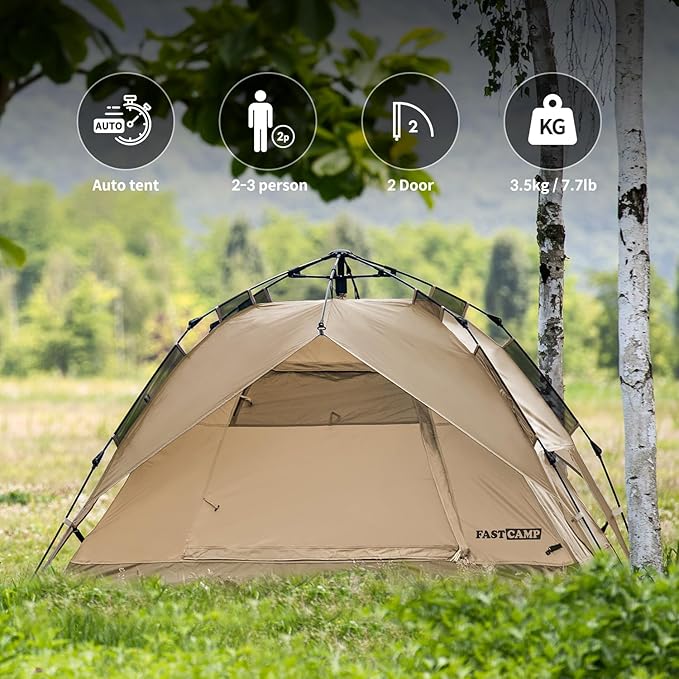 Instant Tents for Camping, 2-3 Person Pop Up Camping Tent, 60s Easy Setup Waterproof Dome Tent for Camping Beach Outdoor Travel