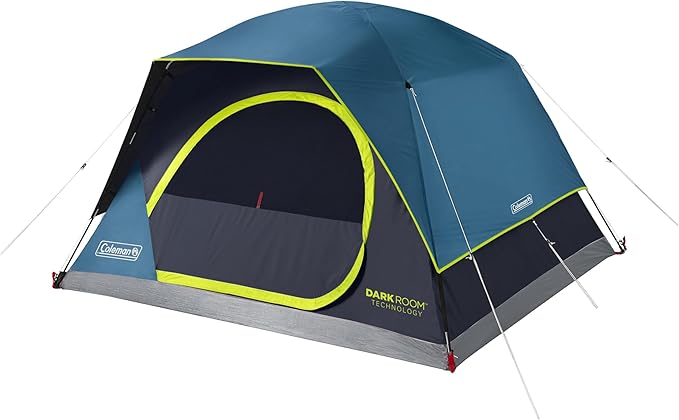 Coleman 4-Person Dark Room Skydome Camping Tent, Blue