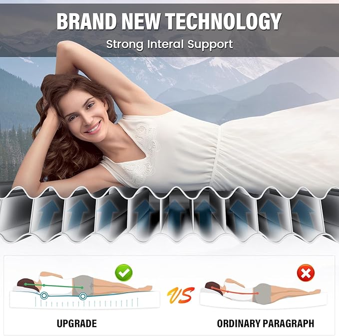 Sleeping Pad for Camping 2 Person Extra 4.7 Inch Thickness Self Inflating Mat with Pillow Built-in Foot Pump Portable Double, Grey