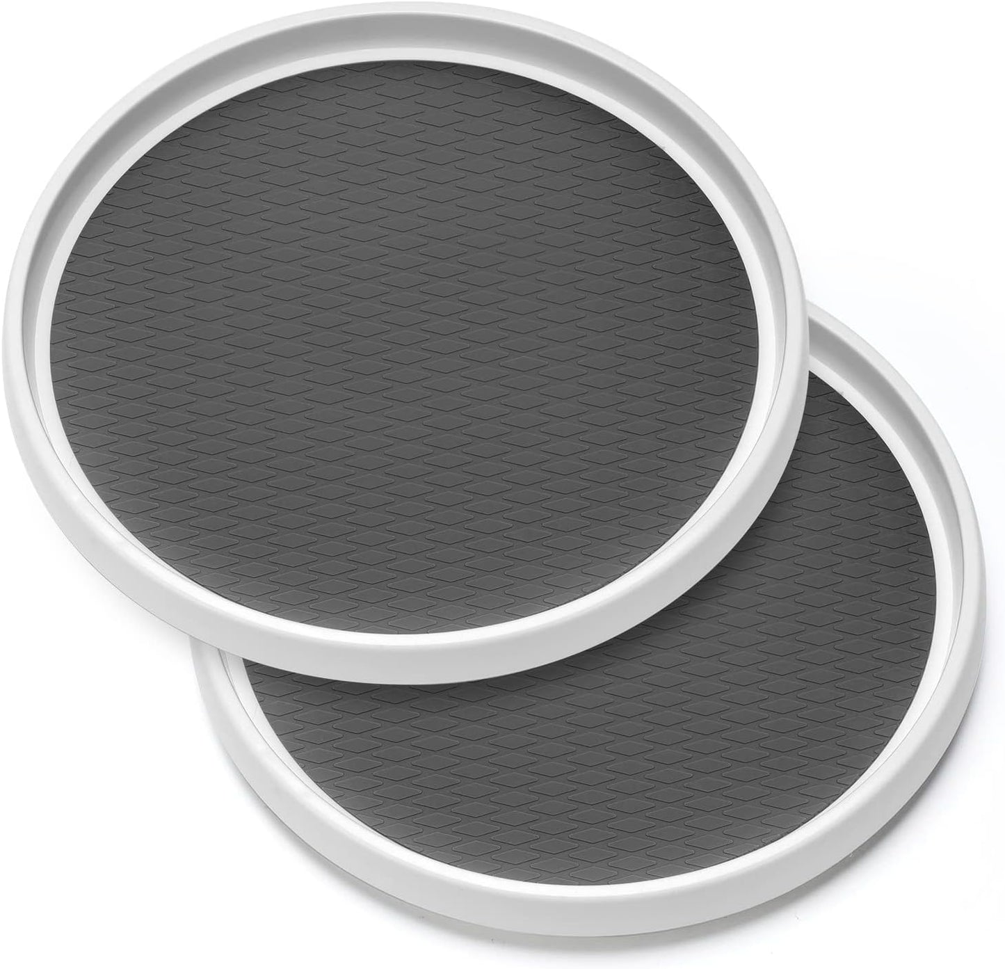 2 Pack, 12-Inch Non-Skid Lazy Susan Organizers - Turntable Rack for Pantry Organization and Storage, Kitchen, Fridge, Cabinets, Bathroom Makeup Vanity Countertop, Under Sink Organizing, Spice Rack