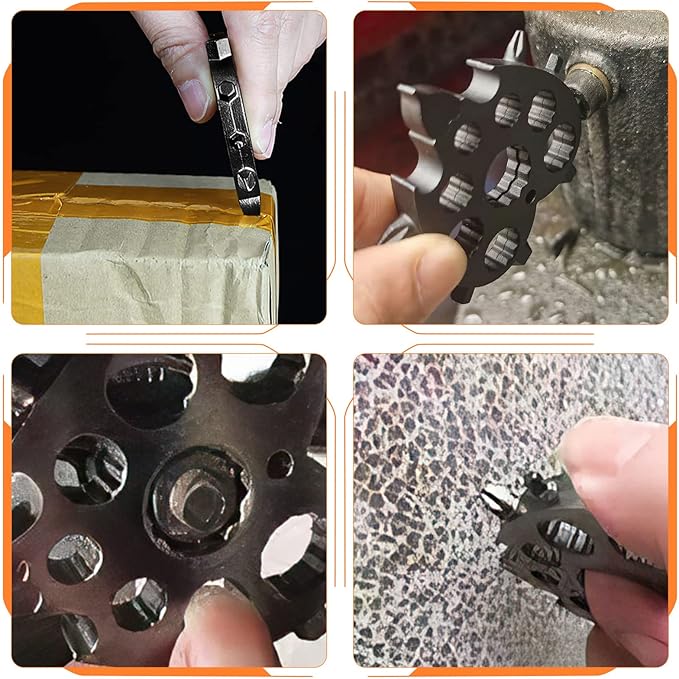 Aitsite Snowflake Multitool, Christmas Gifts for Men, 20 in 1 Snowflake Tools for Dad, Him, Husband, Boyfriend, Grandpa(Heart Black)