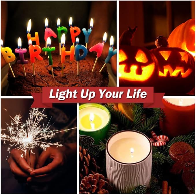 Candle Lighter, Electric Lighter Rechargeable USB Lighter, Arc Windproof Flameless Plasma Lighter Long Stick, No Butane Fluid, Perfect for Candle BBQ Camping Kitchen Stove, Black and White