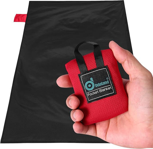 Odoland Beach Blanket Picnic Blanket, SandProof Waterproof Outdoor Pocket Blanket with Portable Bag, Foldable Lightweight Sand Free Quick Drying Beach Mat for Hiking Camping Picnics Travel Concert