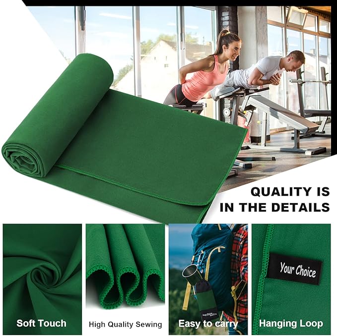 Your Choice Microfiber Travel Towel, Fast Drying Towel for Camping, Travel, Beach, Gym, Backpacking, Sports and Swimming. Sweat Absorbent, Lightweight and Ultra Compact