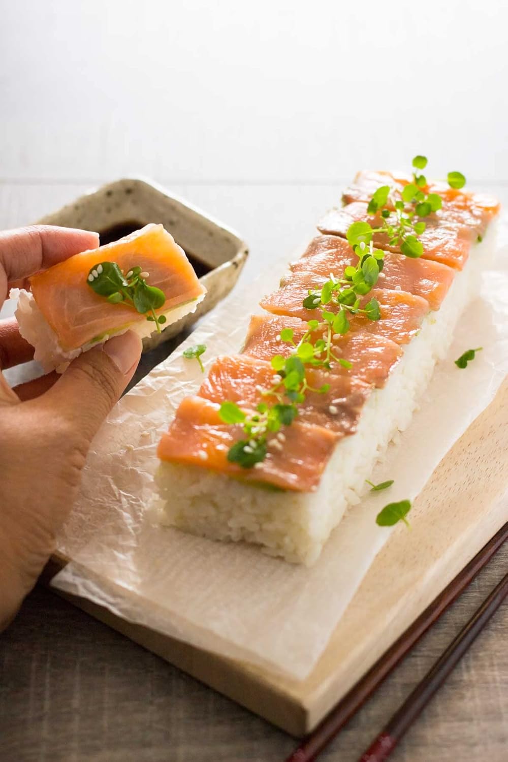 JapanBargain 3130, Wooden Oshizushi Press Maker Rectangular Sushi Press Mold Oshizushihako, 8.5 inch x 2.75 inch, 2 Pack