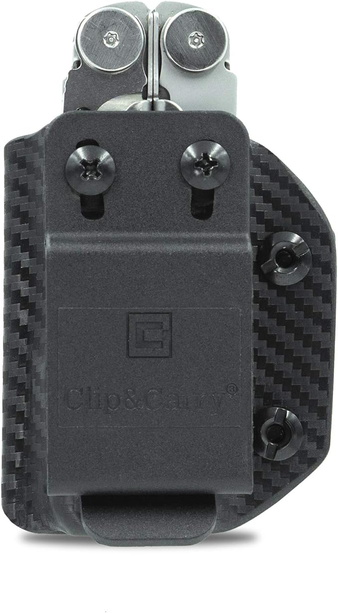 Clip & Carry Kydex Multitool Sheath for LEATHERMAN Wave & Wave + Plus - Made in USA - Multi Tool Sheath Holder Cover Belt Pocket Holster - Multi-Tool not Included