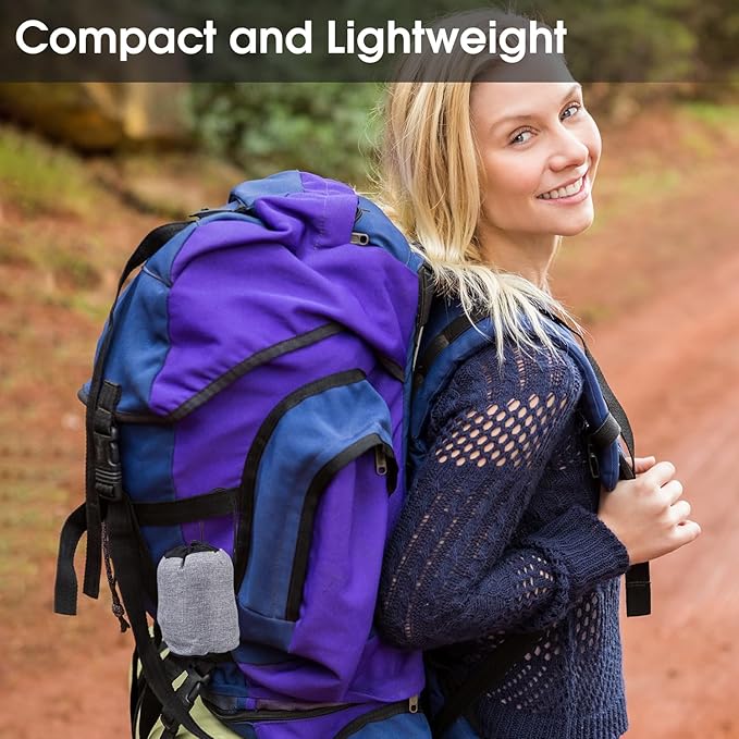 Inflatable Camping Pillow with Removable Cover - Ultralight Compact Camp Pillows for Sleeping, Backpacking, Hiking, Beach, Outdoor - Portable Blow Up Air Travel Pillow for Neck & Lumbar Support -Black